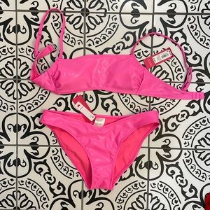 Metallic hot pink swim
